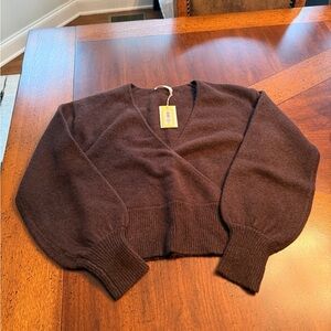 Aritzia Wilfred Rich Mocha Brown Dear Sweater